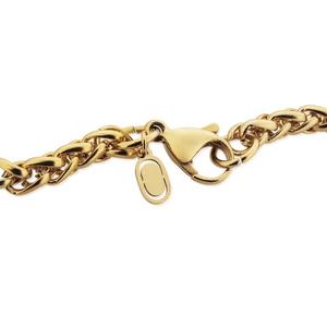 2025 New High Quality Fine Manufacturer Wholesale Fashion Jewelry 5mm316Stainless Steel Real <b>Gold</b> Plating Curb Chain <b>Bracelet</b> - Product Image 3