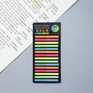 Marque-pages fluorescents autocollants multicolores en PET de qualité supérieure, 7,5x5,5 cm, Shanqi Study Official Life - Product Image 2