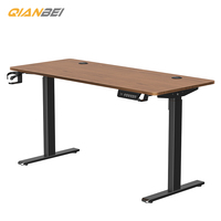 QB Nouveau Bureau de Jeu Électrique Ergonomique PC RGB avec Double Moteur, Hauteur Réglable