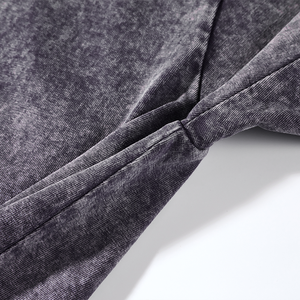 T-shirt en coton de haute qualité avec logo personnalisé pour hommes, t-shirt vierge épais surdimensionné vintage délavé à l'acide style hip-hop streetwear pour hommes - Product Image 2