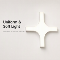 Système d'éclairage de plafond linéaire LED modulaire, connectable, anti-éblouissement, avec raccordement en croix et en angle, pour projets commerciaux, personnalisation OEM