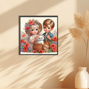1 pieza DIY 5D diamante pintura arte 40*40cm Xiao Mao jardinero patrón completo diamante bordado punto de cruz imagen decoración de la pared - Product Image 3