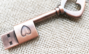 Memoria USB 2.0 con Forma <span class=keywords><strong>de</strong></span> Llave <span class=keywords><strong>de</strong></span> Corazón y Logotipo Personalizado, 128MB, 2GB, 4GB, 8GB, 16GB, 32GB, Nueva, Metálica, Pendrive - Product Image 5