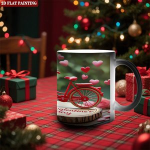 Taza de Sublimación que Cambia de Color con Calor, Negra Esmerilada, 11 oz, Cerámica, Taza en Blanco para DIY, Diseño para el Día de San Valentín - Product Image 2