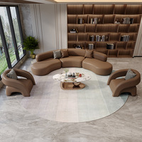 Canapé de loisirs en cuir de luxe nordique à trois places pour bureau, réception, appartement, école et usage commercial