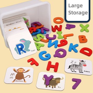 Thẻ Số Và Bảng Chữ Cái <span class=keywords><strong>Flash</strong></span> Cho Trẻ Em Đồ Chơi Giáo Dục ABC Montessori Trò Chơi Xếp Hình Động Vật Chữ Cái Bằng Gỗ Mầm Non - Product Image 6