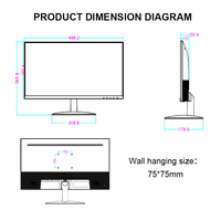 OEM 19 20 21.5 pouces PC led Gamer moniteurs de bureau sans bordure 75hz ordinateur de bureau moniteur lcd de jeu