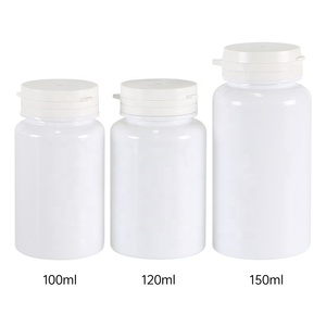 Botella de plástico vacía blanca de 100ml, 120ml, 150ml, con tapa abatible, botellas para tabletas, envases para pastillas - Product Image 2