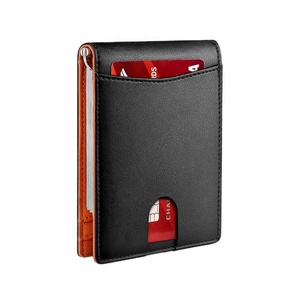 Custom Logo Slim Carbon Fiber <b>Card</b> <b>Holder</b> Professional Front Pocket <b>Wallet</b> Flip ID <b>Wallet</b> - Product Image 1