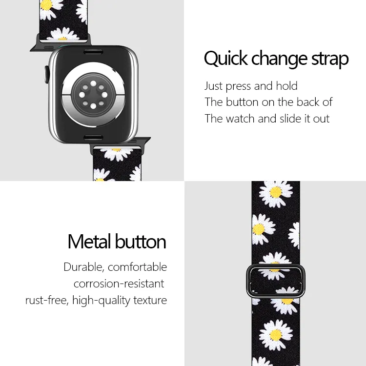 2023 Neuheiten Buckle Fabric Nylon Painted Designer Smart Watch Armband für Apple Watch Armband