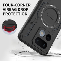 Étui de téléphone de luxe élégant antichoc avec protection renforcée, compatible avec la charge sans fil, en TPU+PC, anti-chute pour Realme 16 Pro