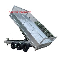 SUV remorqué ferme ordures sable 3 essieux 3 voies multi-fonctions camion hydraulique benne latérale à plat benne basculante remorque