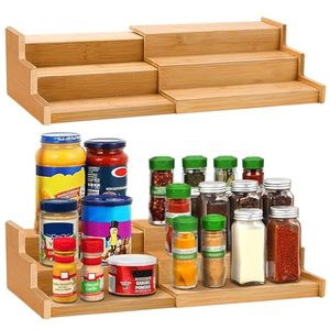 Wholesale 3-Tier Expandable Standing Spice <b>Storage</b> Rack Box OEM ODM Custom Logo <b>Kitchen</b> Cabinet Pantry Cupboard Seasoning - Product Image 2