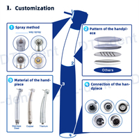 Botão ou botão com 2 furos ou 4 furos, peça manual para airotor dental de água, compatível com ti max x600m4