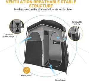 Portable <span class=keywords><strong>Camping</strong></span> En Plein Air Étanche Pliant Pop Up Portable Toilette Tente Double Douche Tente - Product Image 6