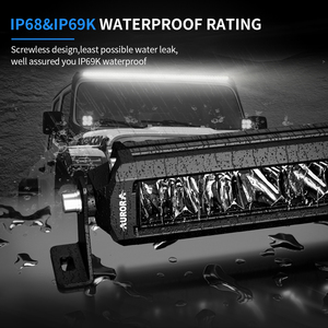 Barra Luminosa LED AURORA Brevettata di Alta Qualità, 10 Pollici, Fila Singola 4x4, Modello S5 Senza Viti per Motociclette - Product Image 5