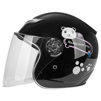 Casque de sécurité pour moto pour enfants, unisexe, en plastique respirant, demi-casque ouvert 3/4