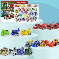 24PCS Camion de Pompiers Militaire Véhicule d'Ingénierie Pelle Boîte Aveugle pour Noël Compte à Rebours Calendrier Cadeau de Vacances