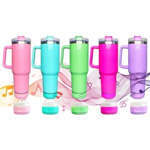 Vaso Térmico Sublimable de 40oz en Varios Colores con Asa, Altavoz y Tapa con Popote - Product Image 2