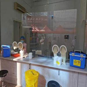 Nucleic acid testing gloves, outdoor mobile sampling station, female nurses' small hand gloves, testing chamber flange - Product Image 1