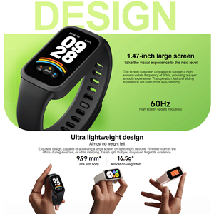 สำหรับ <span class=keywords><strong>Xiaomi</strong></span> <span class=keywords><strong>Mi</strong></span> <span class=keywords><strong>Band</strong></span> 9 Active รุ่นดั้งเดิม หน้าจอ AMOLED 1.47 นิ้ว แบตเตอรี่ใช้งานได้นาน 18 วัน วัดค่าออกซิเจนในเลือด อัตราการเต้นของหัวใจ เครื่องติดตามการออกกำลังกาย ระดับการกันน้ำ 5ATM สายรัดข้อมืออัจฉริยะ - Product Image 3