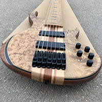 Guitare Basse Électrique Professionnelle 6/7 Cordes, Micro Actif, Touche en Palissandre, Manche Traversant, Corps en Érable Acajou pour Musique