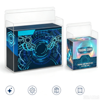 Boîte de rangement pour cartes à collectionner en gros, en plastique PET transparent et flexible, boîte de présentation pour boosters avec grande capacité