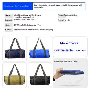 Bolsa impermeable ligera y plegable de nailon para gimnasio, bolsa de hombro portátil para viajes, para hombres y mujeres, actividades al aire libre - Product Image 2