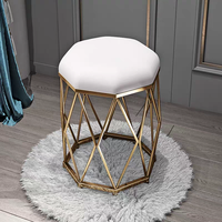 Tabouret de coiffeuse rond en cuir PU de luxe, design contemporain, léger et durable, mobilier portable pour la maison