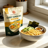 Hot Sale 200g Curry Flavor Instant Ramen Noodles Wholesale Asian Style Fried Ramen Bag OEM Halal
