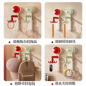 Kitchen <b>Rotating</b> Suction Hook Wall Mounted <b>Storage</b> <b>Rack</b> For Cookware Spoons Spatulas No Drill Required 360 Degree Rotation - Product Image 4