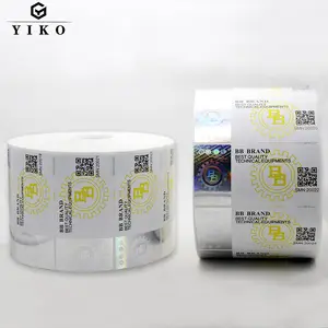 Custom Roll Anti-Forgery Hot Stamping Laser LOGO Label Serial Number And Qr Code Security Adhesive Sticker