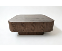Table basse carrée en bois brun de style européen moderne et minimaliste pour salon, mobilier d'hôtel, multifonctionnelle, écologique