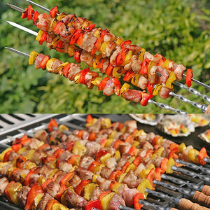 <span class=keywords><strong>Brochetas</strong></span> <span class=keywords><strong>para</strong></span> Barbacoa con Mango de Madera de 23.5 Pulgadas, <span class=keywords><strong>Brochetas</strong></span> Brasileñas Planas de Acero Inoxidable <span class=keywords><strong>para</strong></span> Asar <span class=keywords><strong>Carne</strong></span> - Product Image 4