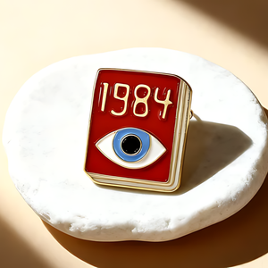 Pin Aksesoris Serbaguna Fashion, Emblem Logam Modern Berlapis Enamel Keras, Desain Buku Kreatif Baru 1984,  untuk Tas Ransel dan Pakaian - Product Image 5