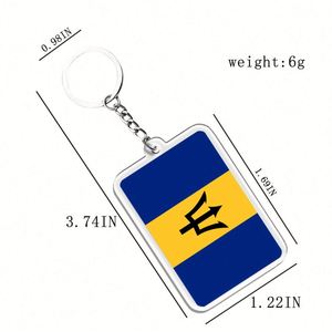 Wholesale Custom Barbados Keychain Acrylic Material Double-Sided Printing Exquisite Workmanship - Product Image 2