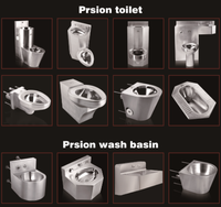 Ensemble lavabo et toilettes en acier inoxydable monobloc pour projets de centres de détention et de correction pénitentiaire