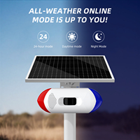 Alarme vocale à panneau solaire 130 dB, aboiement de chien, tir de fusil avec lumière stroboscopique et détecteur de capteur infrarouge, lumière d'avertissement extérieure, OEM Voice