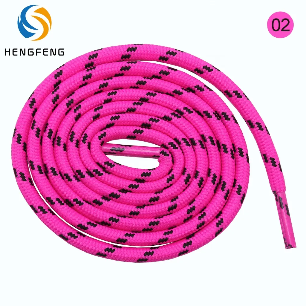 Best selling round polyester Pattern laces hiking running shoelace radium shoe laces