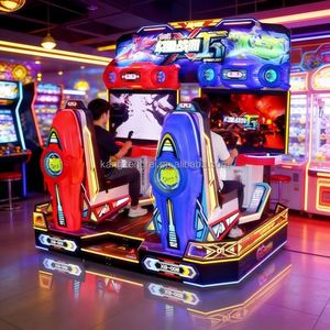 Simulateur de vol électronique d'intérieur, machine de jeu vidéo, jeu d'arcade de course automobile à monnayeur pour enfants avec 2 joueurs, en anglais - Product Image 1