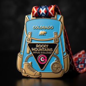 เหรียญรางวัลวิ่งมาราธอนลายแพะภูเขาหิน 3 มิติ ทำจากโลหะผสมสังกะสีเคลือบเงา พร้อมริบบิ้นพิมพ์ลาย - Product Image 5