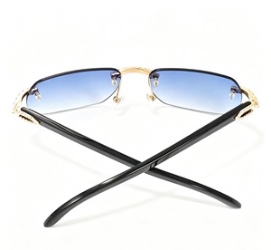 Lunettes <span class=keywords><strong>de</strong></span> soleil Hip Hop pour hommes <span class=keywords><strong>en</strong></span> or massif 10k avec diamants Moissanite VVS - Product Image 3