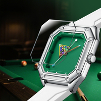 TIMEARTX Nouvelle montre à quartz pour homme avec cadran de billard, étanche 30M, bracelet en caoutchouc lumineux, boîtier en métal, design sportif, montres-bracelets TA-5047