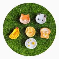 100 pièces dessin animé Animal plaque Flatback résine renard banane canard pain oeuf breloques pour la fabrication de bijoux accessoires boucle d'oreille porte-clés déco