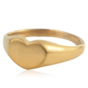 yunnique Heart Shaped Women's <b>Titanium</b> Steel <b>Ring</b> Gold Color Gift Jewelry Fashion Simple Korean Style U Shape Design - Product Image 1
