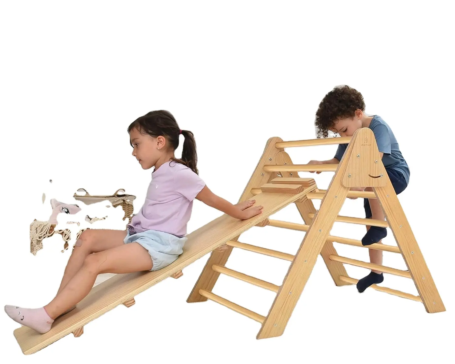 メーカー屋内トライアングルウッド幼児はしごとスライドクライミングおもちゃ木製3in1モンテッソーリクライミングセットトライアングルジムセット