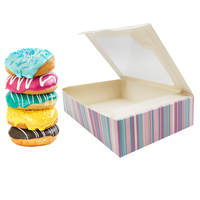 Boîte à emporter jetable transparente pour snacks, gaufrée, recyclable, en carton ivoire 350 g/m² de qualité alimentaire, avec logo personnalisé pour muffins, sushis et autres aliments