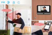 Visiophone intelligent 5000 mAh avec audio bidirectionnel, vision nocturne IR, détection de mouvement PIR pour la sécurité domestique