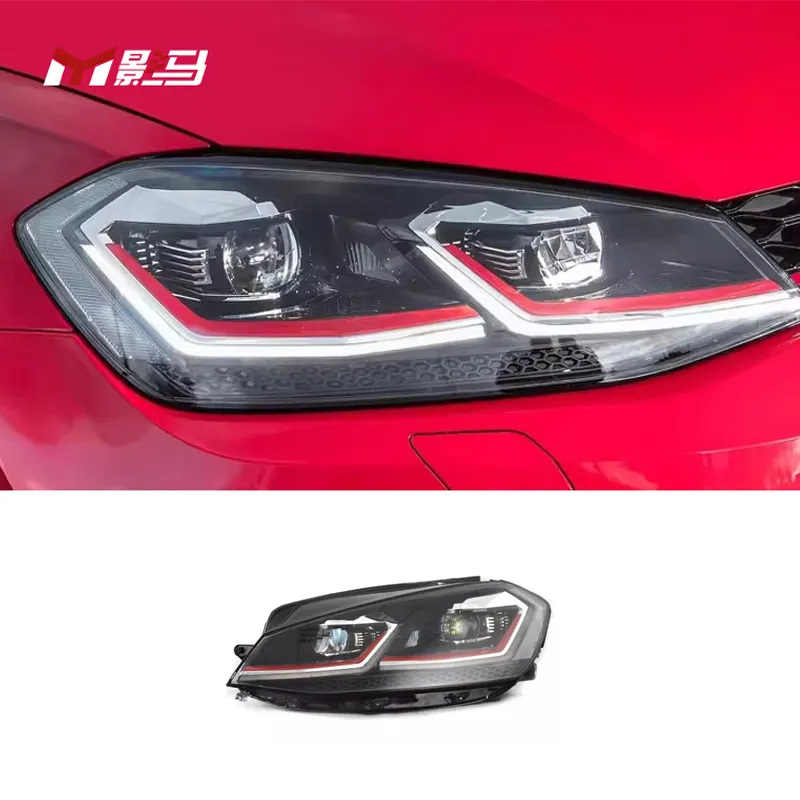 Lampe frontale style GTI Lampe de signalisation de phare à LED Accessoires auto pour VW Golf 7 7.5 Phares 2013-2020 MK7 MK7.5