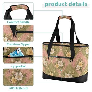 Wholesale Custom Printed Insulated Tote Cooler Bag Large 36-Can Reusable Soft Lunch Bag with PEVA Lining for Picnic & Beach - Product Image 3